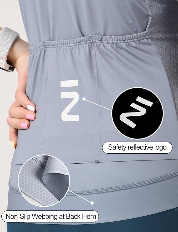 INBIKE Cycling Jersey Women Long Sleeves Bike Shirts with Pockets Quick Dry Bicycle Clothing for Road Biking Riding