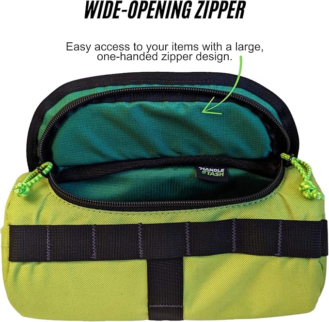 Handlebar Bag (Ski Lime Green) | 2 Liter Capacity | Spacious Bike Bag w/ 2 Extra Long Buckle Straps & 1 Hook-and-Loop Strap | Water Resistant Front Basket | Bike Accessories | Made in USA