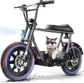 Caroma Peak 1200W/1000W/800W/500W Electric Scooter with Seat,16"/20" Fat Tire Ebike All-Terrain,Max 30Miles&20MPH Electric Scooter Adults,Electric Motorcycle Adults with Storage Basket for Cargo&Pets