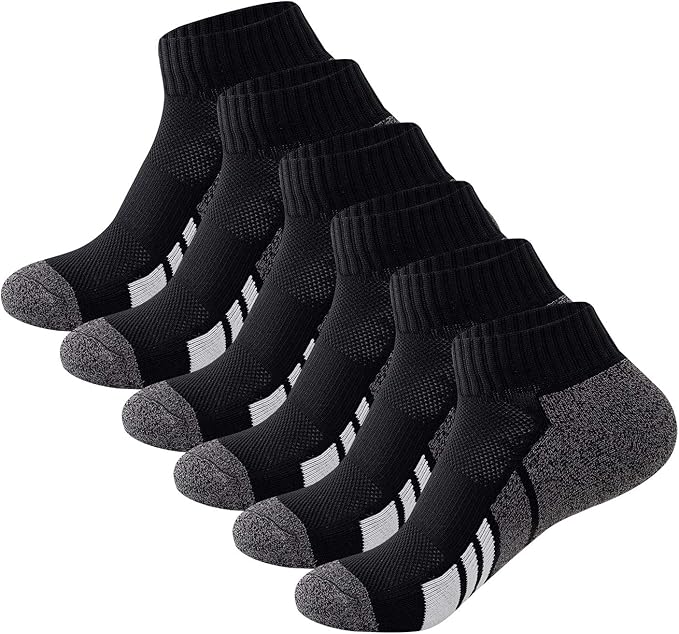 Sock Amazing 6 Pairs Men's Socks Low Cut Ankle Sock Cushion Non Slip No Show Breathable Running Socks for Cycling Fitness