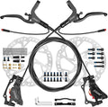 E-Bike Hydraulic Disc Brake Set 4-Pistons/2-Pistons,2-PIN/3-PIN Pre-Bled with Mineral Oil Brakes Kit,Front and Rear Set,180mm 2.3mm Thick Rotors