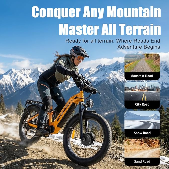 8000w Electric Bike for Adults, 60V 32Ah Battery Ebike, Fat Tire & Long Range Electric Bicycles, 210Nm Mountain Bike Full Suspension, Hydraulic Brake Electric Bicycle