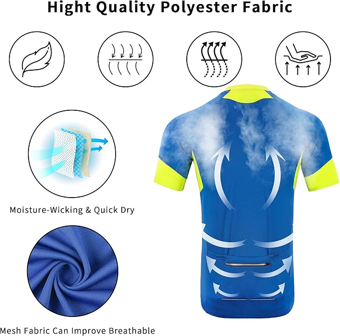 Cycling Jersey Men Bicycle Shirt Short and Long Sleeve MTB Road Biking Jersey with Pockets