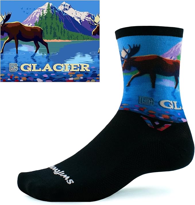 Swiftwick VISION IMPRESSION Crew, National Parks/States Edition, Running, Hiking and Cycling Socks