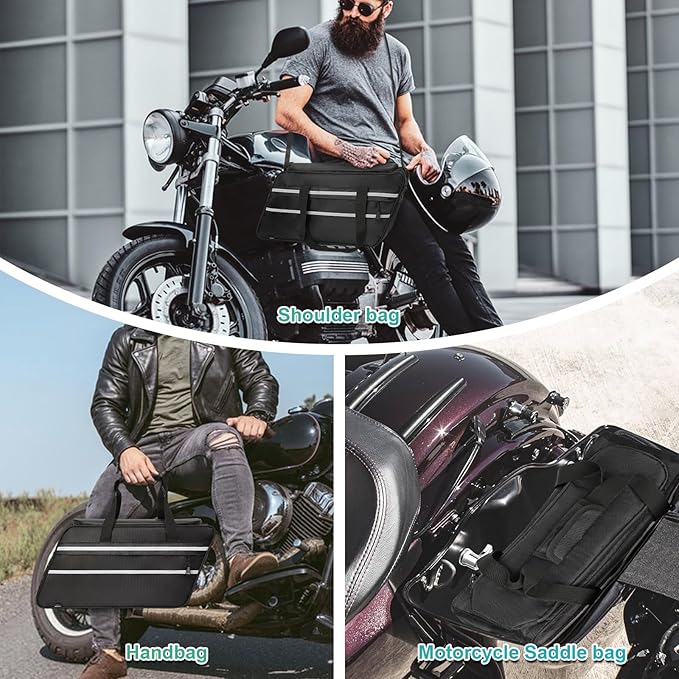 Motorcycle Saddlebag Cooler Liner Bag, Insulated Saddle Bag Compatible with 1993-2024 Harley Touring Electra Glide Road Glide Street Glide Road King with Detachable Shoulder Strap, 1 Bag