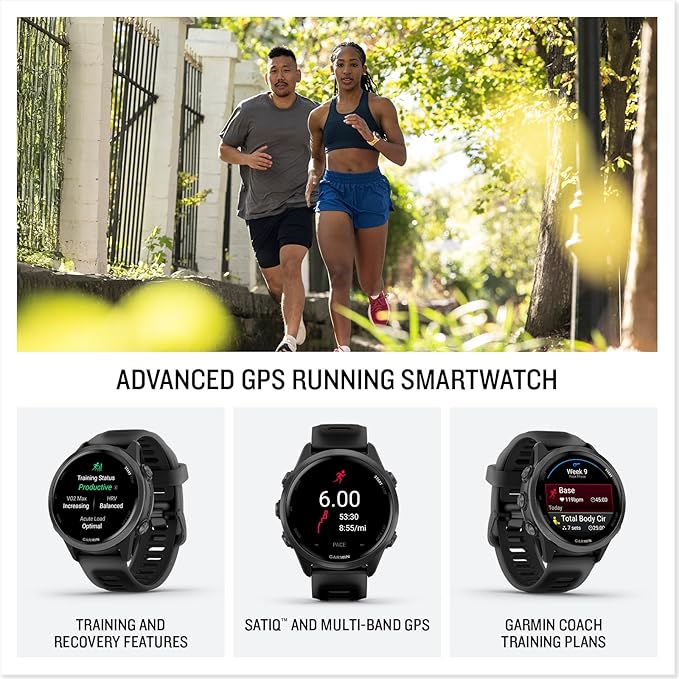 Garmin Forerunner 570 42mm GPS Running Smartwatch, Black | Advanced Training & Recovery, Sleep Coach, Heart Rate, Download Music, Up to 10 Day Battery | Signature Series Gift Bundle
