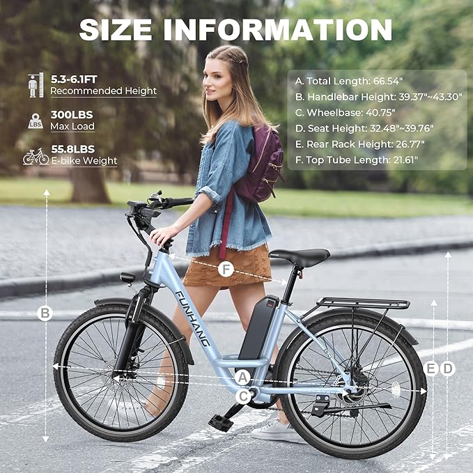 Electric Bike for Adults, 26" City Cruiser Ebike with 1000W Peak Motor, 21.7MPH 50 Miles Commuter Adult Electric Bicycles with 48V Battery, Adjustable Stem, 7-Speed, UL 2849 Certified