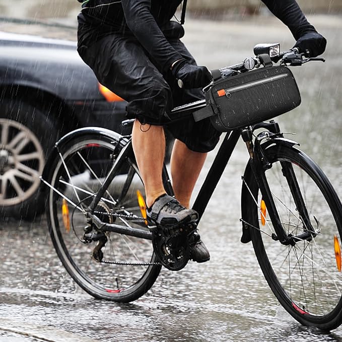 Bike Handlebar Bag Professional Waterproof Bike Crossbar Front Bag Bicycle Basket Frame Bags for Road Mountain Bicycle Outdoor Cycling Travel Hiking