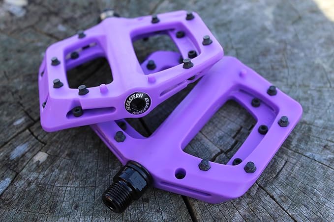 Eastern Nylon Linx Pedals 9/16 - Lightweight, High-Grip MTB & BMX Pedals with Removable Metal Pins, Chromoly Axle for BMX, MTB, Road & Kids Bikes - Multiple Colors