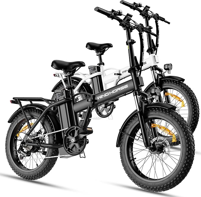 Foldable Electric Bike, Peak 983W Motor Ebike, 40-70 Miles & 20 MPH, 48V Removable Battery, 20" Fat Tire All-Terrain Electric Bicycle for Adults with 7-Speed, Suspension, Rear Rack, UL2849 Certified