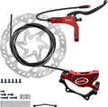 E-Bike Hydraulic Disc Brake Set 4-Pistons/2-Pistons,2-PIN/3-PIN Pre-Bled with Mineral Oil Brakes Kit,Front and Rear Set,180mm 2.3mm Thick Rotors