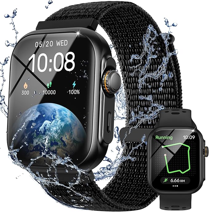 Parsonver Built-in GPS Smart Watch for Men Women with Bluetooth Calling, GPS Fitness Activity Tracker 100+ Sport Modes, Heart Rate Sleep Monitor, Waterproof Pedometer for Android & iPhone(Two Bands)
