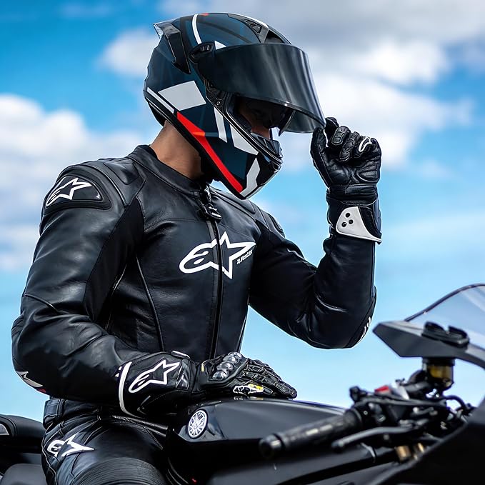 VCOROS Full Face Dual Visor Motorcycle Helmet for Adults Motorbike Street Bike Racing Helmets X9 DOT Approved with Black Visor