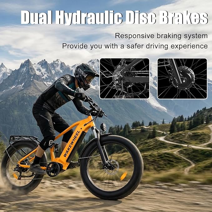 8000w Electric Bike for Adults, 60V 32Ah Battery Ebike, Fat Tire & Long Range Electric Bicycles, 210Nm Mountain Bike Full Suspension, Hydraulic Brake Electric Bicycle
