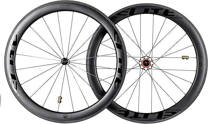 ELITEWHEELS 700c Road Bike Carbon Wheels Bicycle Wheelset Tubular Clincher Tubeless Cycling High TG Brake Surface Taiwan Big Frange Straight Pull 20-24 Hole Hub and Pillar 1423 Spokes