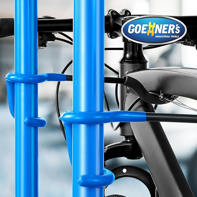 GOEHNER's 4 Bike Storage Rack Garage (Max. 240LBS), 4 Bicycle Indoor Standing Bike Rack, Height Adjustable for Road Mountain Bicycles
