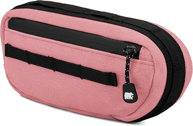 Waxed Canvas Frame Bag – Waterproof Zippers, Dual Storage Compartments, Adjustable Straps – Fits All Frame Sizes, Perfect for Cycling, Commuting, and Adventure Rides (Coral)