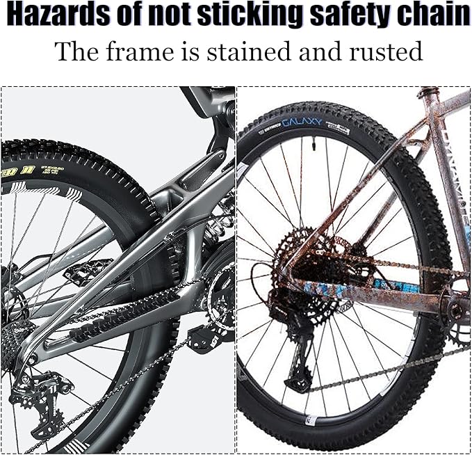 Chainstay Protector, Silicone MTB Bike Chain Guard Protector Bicycle Frame Protection Wrap for Mountain Bike Road Bicycle Frame