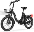 ESKUTE Electric Bike for Adults – 1200W Peak Motor, Folding 20x3 Fat Tire E‑Bike, 48V 10.4Ah Battery, Step‑Through Cargo Fold Ebike, NFC Unlock, 28 MPH, 7‑Speed, Up to 55 Miles