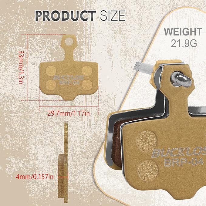 BUCKLOS Bike Disc Brake Pads-Bicycle Disk Brake Pads for Sram Avid Elixir E1 E3 E5 E7 E9 ER ER CR Mag Level TL T Sram XX X0 X7 X9 XXWC DB1 DB3 DB5 for Mountain Bike/Ebike/Road Bike/Scooter