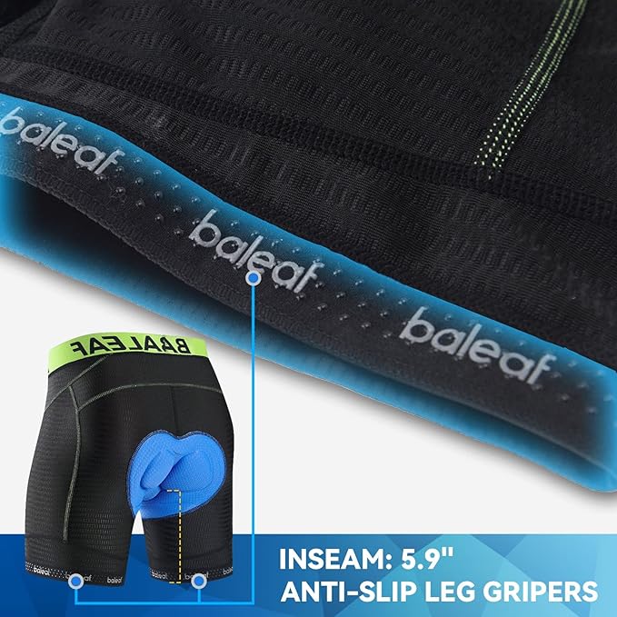 baleaf Men's Cycling Underwear 4D Padded Bike Shorts Pocket Mountain Bike Liner Bicycle Gear