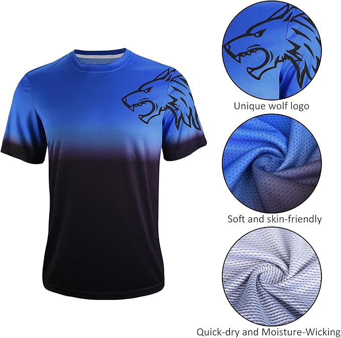 Wisdom Leaves Mens Mountain Bike Jersey Short Sleeve MTB Shirts Moisture-Wicking and Quick-Dry