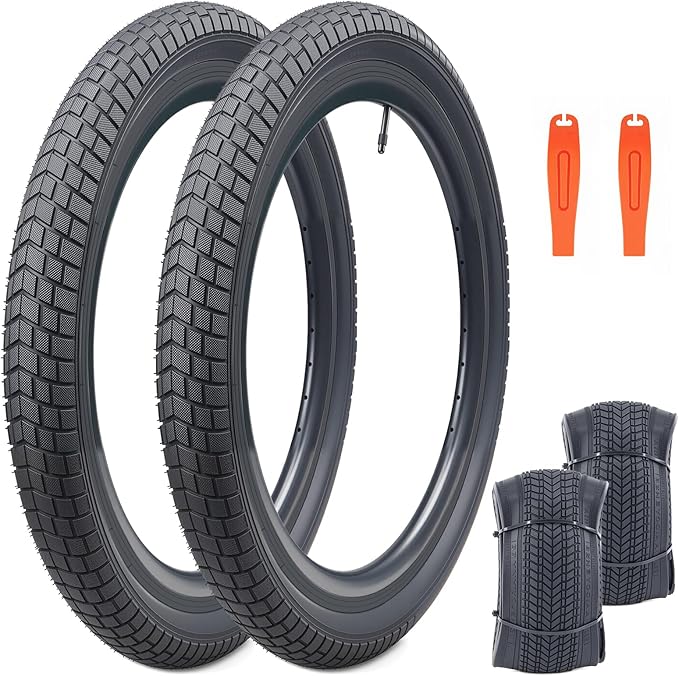 12/16/20x2.125 Bike Tires 1/2 Pack 12/16/20 Inch Kids Folding Replacement Tire/Tube Suitable for Tires 12/20x2.1 12/16/20x2. 125 12/20x2.25, Multiple Colors