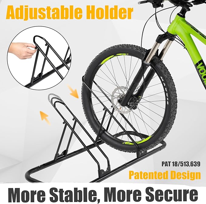 CyclingDeal Bike Rack Floor Parking Bike Stand for up to 6 Bicycles | Indoor, Home & Garage Storage Rack | Stable & Secure Bicycle Stand w/ Tire Grooves Up to 29", Holding Plates & Custom Spacing