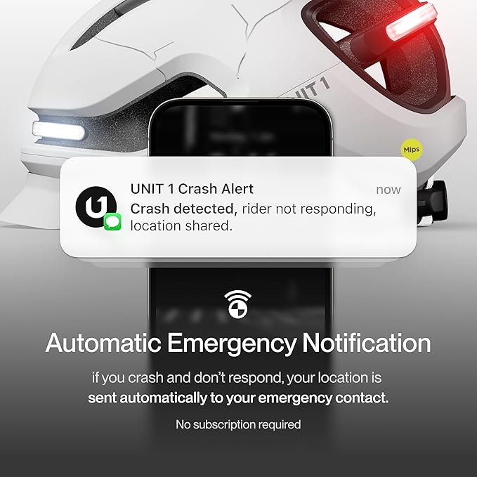 AURA Smart E-Bike Helmet with MIPS Safety, NTA-8776 Certified for 28mph, Integrated 500 Lumen LED Lights, Crash Detection, Turn Signals and Automatic Brake Light