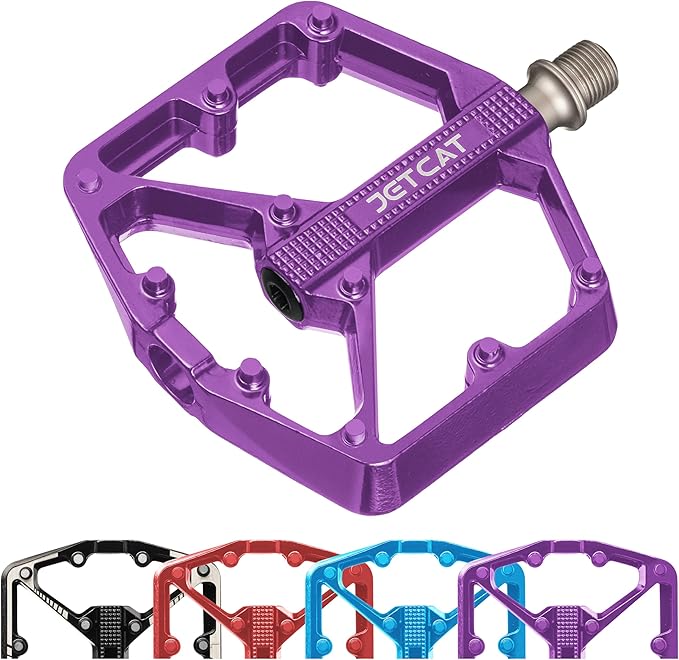Mountain Bike Pedals Flat - MTB Pedals Flat, Bicycle Pedals, Road Bike Pedals, BMX Pedals, for BMX MTN Road Gravel EBike, Specialized Parts, Adults, Aluminum Metal Stamp 9/16"