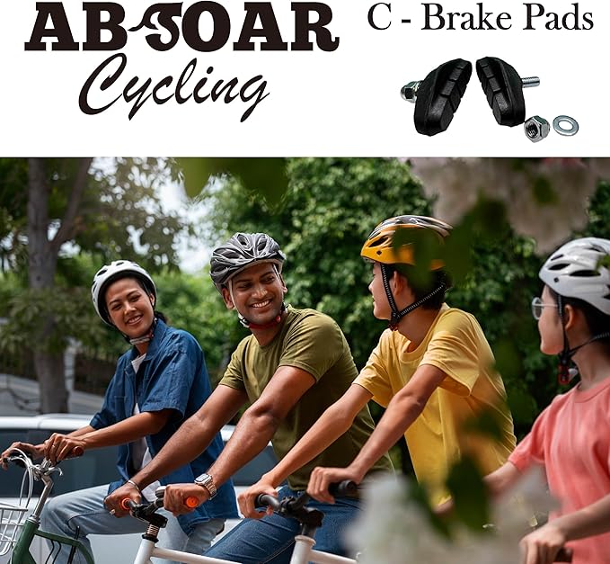 C Brake Pads for Road Bike BMX City Bicycle Brake Pads Replacement Brake Shoes 48mm, Pair