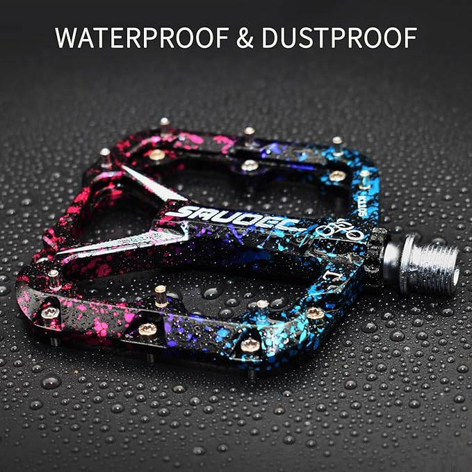 Premium Bike Pedals, Lightweight Bicycle Pedals for BMX/MTB -Universal Aluminum Wide Paltform and Lightweight