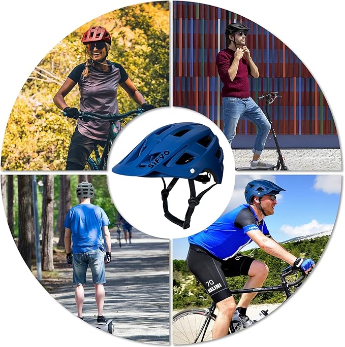 Bike Helmet, SIFVO Bike Helmets for Men and Women, Mountain Bike Helmet with Visor Helmets for Adults to Youth Bicycle Helmet Road Bike Helmet Safe and Comfortable 54-62cm【M/L】