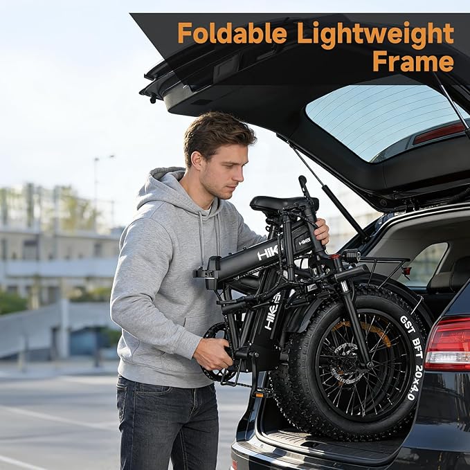 Fat Tire Electric Bike for Adults, UL2849 Certified 90% Pre-Assembled Folding E-Bike with Removable Battery & Cargo Rack