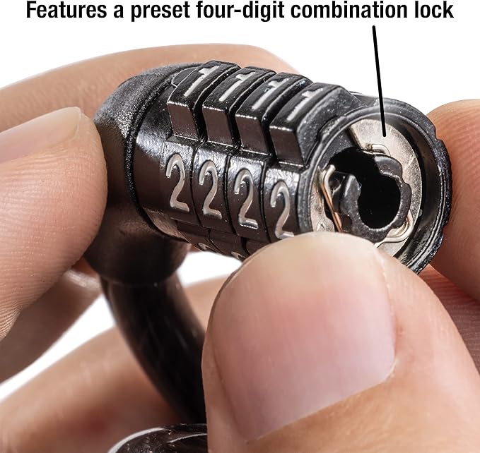 Master Lock Bike Lock Cable with Combination Black, 8143D