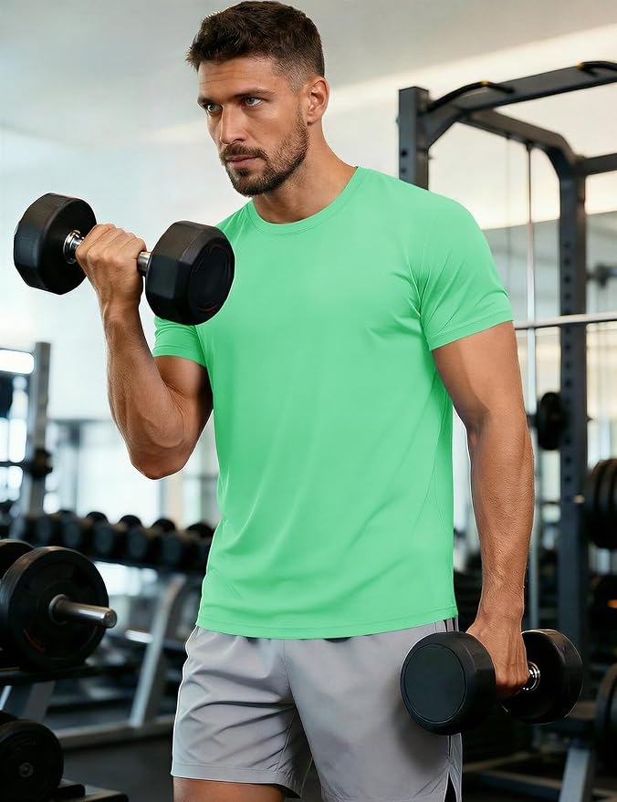 MAGCOMSEN Men's Short Sleeve UPF 50+ T-Shirt Quick Dry Workout Athletic Running Swim Tops Tee Rash Guard Performance Shirts