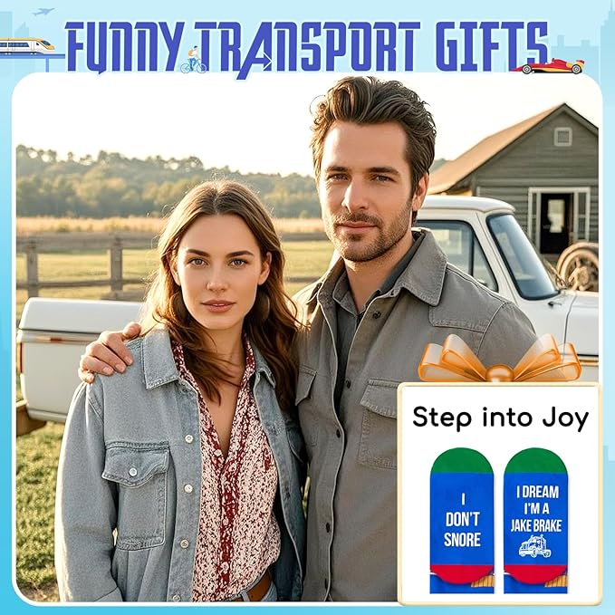 Zmart Transportation Gifts for Adult - Train Race Car Truck Bicycle Motorcycle Socks for Men