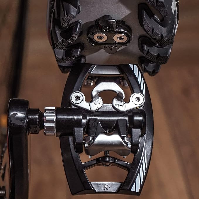 Venzo Dual Function Platform Multi-Use Compatible with Shimano SPD Mountain Bike Bicycle Sealed Clipless Pedals - Dual Platform Multi-Purpose - Great for Touring, Road, Trekking Bikes