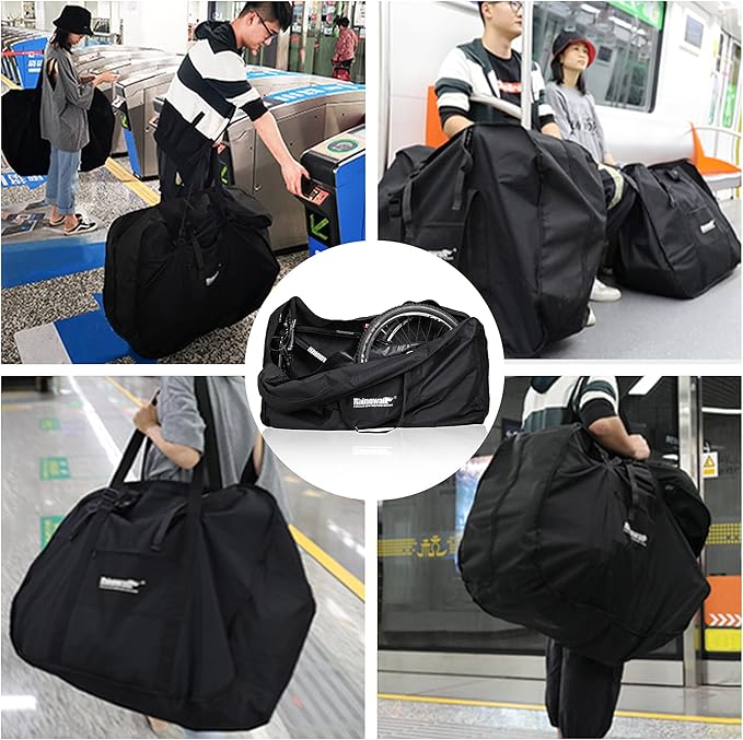 Rhinowalk Bike Transport Bag for 26 Inch Wheel Size Mountain Road Bikes - Waterproof Bicycle Travel Case Foldable Carrier Bag for Train Air Travel (Black)