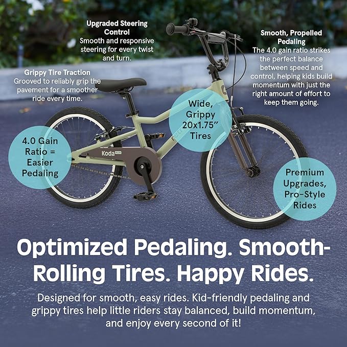 Retrospec Koda Plus Kids Bike for Boys & Girls Ages 6-8 Years - 20" Children's Bicycle, Adjustable Seat & Handlebars