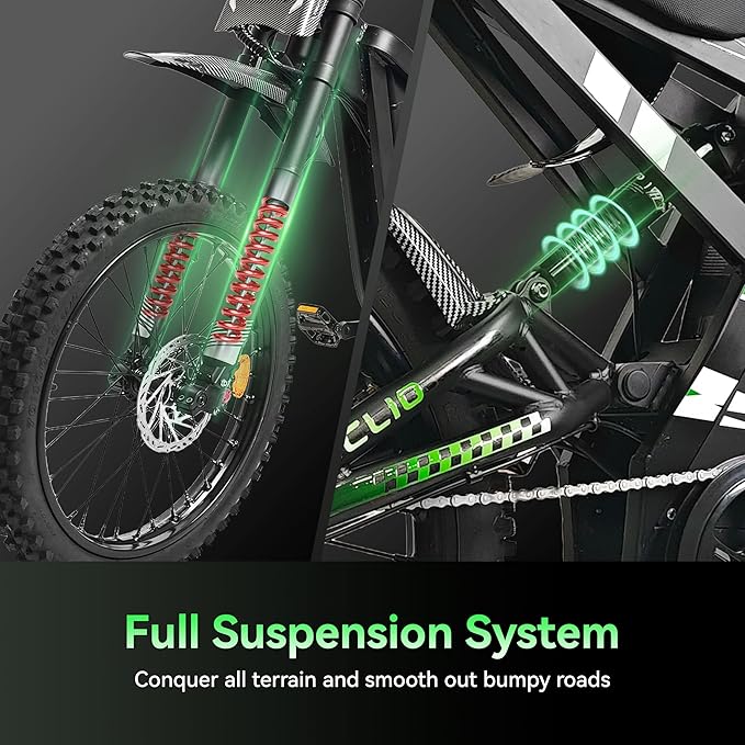 Electric Dirt Bike for Adults, 4000W Peak Motor 40MPH Electric Motorcycle, 48V 32Ah Removable Battery 75Miles Ebike, Fat Tires Off-Road E-Bike with Full Suspension, Hydraulic Brakes