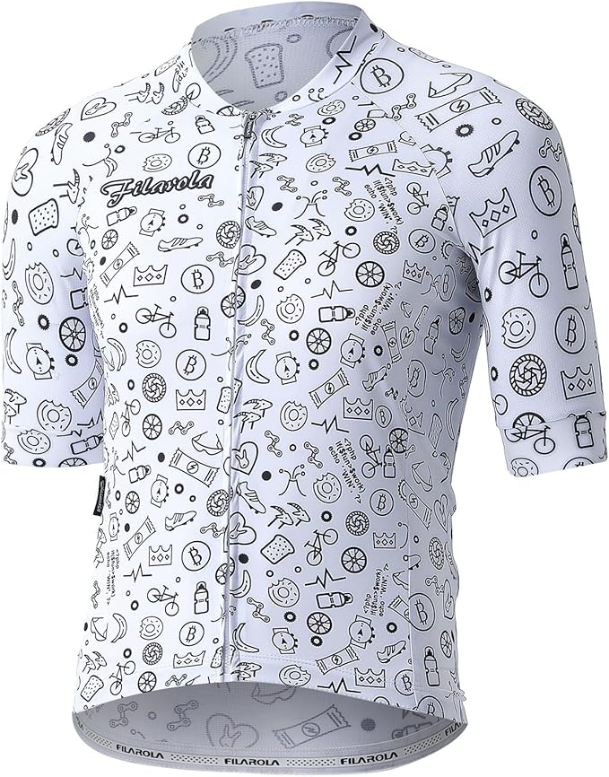 Men’s Cycling Jersey Short Sleeve, Breathable Quick-Dry Mountain Bike Shirt with Zipper for Road Cycling MTB Riding
