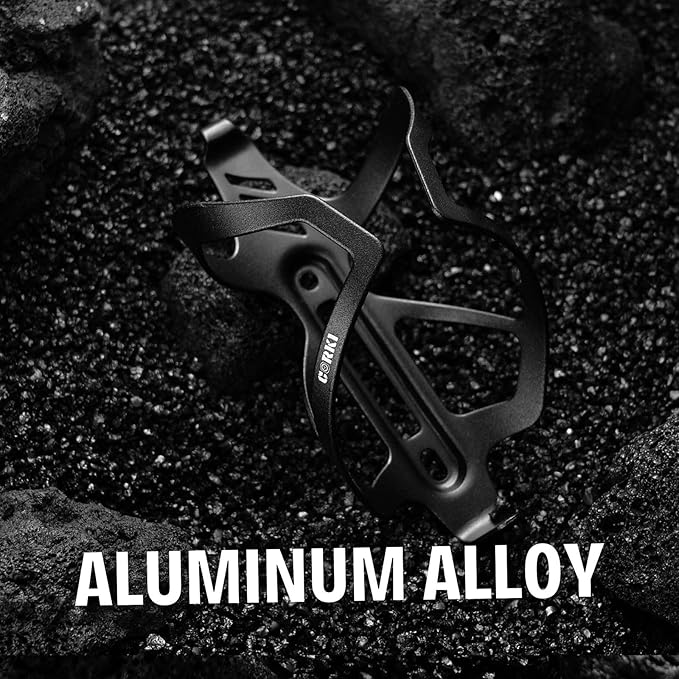 Corki Cycles Heavy Duty Bike Water Bottle Holder, Lightweight Aluminum Cage Shockproof Design for Road Mountain Gravel Bikes, Holds 18-30 oz, 2-Pack Black