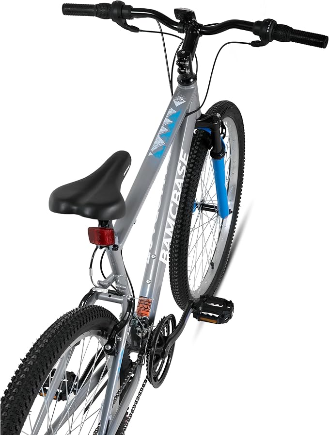 HILAND 26 27 Inch Mountain Bike, Mens Womens MTB with 18 Speeds, High-Tensile Steel Frame, V Brake, Hardtail Bicycle for Adults