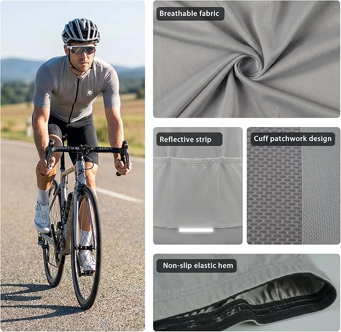 Cycling Jersey Men Bicycle Shirt Short and Long Sleeve MTB Road Biking Jersey with Pockets