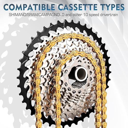 BUCKLOS 6/7/8/9/10/11/12 Speed Bike Chain, High Performance Lightweight Bicycle Chains for Road Bike/Mountain Bike/Ebike,Compatible with Shimano, SRAM, Campagnolo Silver/Gold