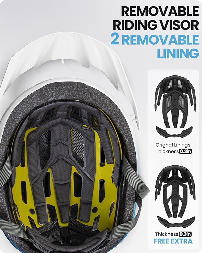 OutdoorMaster Gem Recreational MIPS Cycling Helmet - Two Removable Liners & Ventilation in Multi-Environment - Bike Helmet in Mountain, Motorway for Youth & Adult