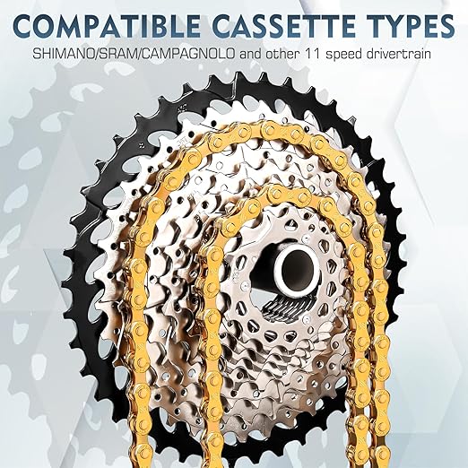 BUCKLOS 6/7/8/9/10/11/12 Speed Bike Chain, High Performance Lightweight Bicycle Chains for Road Bike/Mountain Bike/Ebike,Compatible with Shimano, SRAM, Campagnolo Silver/Gold