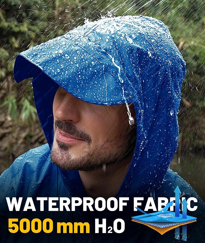 SWISSWELL Mens Rain Jacket & Coats Packable Lightweight Waterproof Windbreaker Hooded for Golf Cycling Hiking