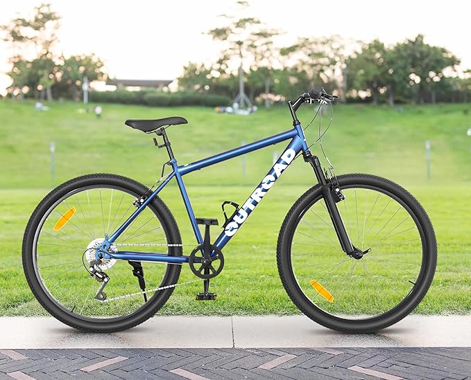 Betterland 26 Inch Mountain Bike, 7-Speed Adult Bike with Dual V Brakes, Outdoor Cycling Bike with High Carbon Steel Frame and Front Suspension, Adjustable Ergonomic Seat for Bicycle
